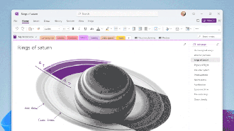 Novo layout com guias verticais no OneNote. Fonte: Microsoft