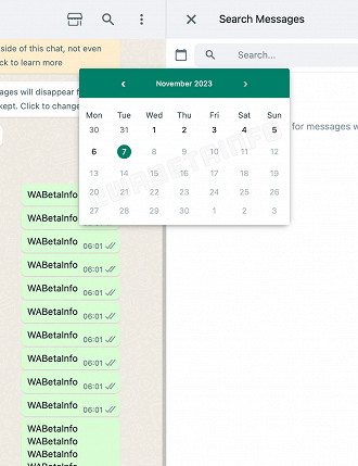 WhatsApp Web agora permite encontrar conversas específicas pela data