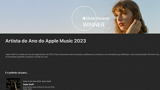 Captura de tela da página dedicada a artista Taylor Swift no aplicativo Apple Music para Windows. Fonte: Vitor Valeri