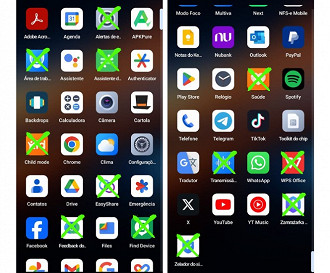 Esses sãos alguns dos apps que vem nativamente no sistema, mas não podem ser desinstalados..
