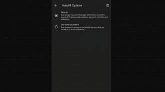 Captura de tela mostrando as novas opções do Google Chrome para Android para utilizar gerenciadores de senhas de terceiros. Fonte:  X (@Leopeva64)