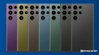 Possíveis cores do Galaxy S24 Ultra; Foto ilustração