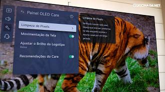 Painel OLED Care da LG C3. Fonte: Oficina da Net