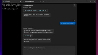 Captura de tela mostrando o Prompt de Comando com o chatbot de IA no Windows 11. Fonte: WindowsLatest