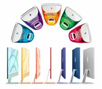 iMacs coloridos da época trouxeram a ideia aos novos iMacs
