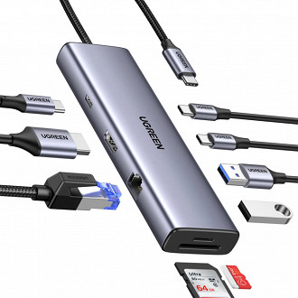 Hub Ugreen 7-in-1 - Lista dos melhores hubs USB-C para seu notebook, tablet, smart TV e mais. Fonte: Ugreen