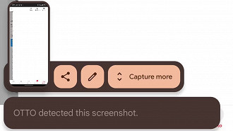 Captura de tela do aplicativo alemão OTTO mostrando a notificação de aviso sobre a realização de uma captura de tela. Fonte: androidpolice