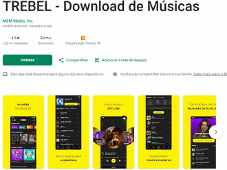 TREBEL é o aplicativo eleito como o melhor do ano de 2023 pela Google Play. Fonte: Play Store