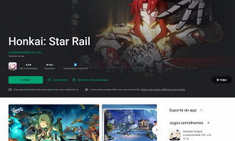 Honkai: Star Rail é o jogo para Android eleito como o melhor do ano de 2023 pela Google Play. Fonte: Play Store
