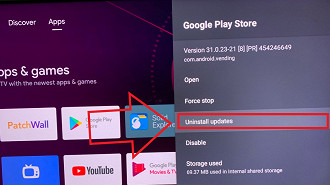 Desinstale as atualizações da Play Store de sua smart TV Android para corrigir seus arquivos e fazer com que a loja de aplicativos volte a funcionar adequadamente