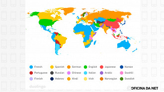 As línguas mais estudadas por país
