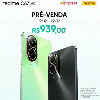 realme C67 por R$ 939 até o dia 22/12