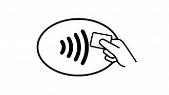 Símbolo do suporte à pagamentos por aproximação/sem contato (contactless) nas maquininhas de cartão. Fonte: Google
