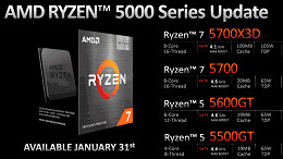 AMD lança novos processadores AM4: Ryzen 5700X3D, 5700, 5600GT e 5500GT