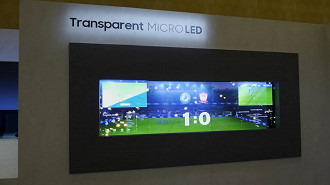Painéis micro LED transparentes da Samsung. Fonte: HDTVTest