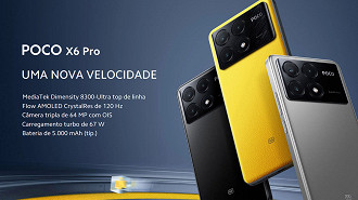O Poco X6 Pro 5G já está presente no site da Xiaomi Brasil, portanto sua presença é certa (Foto Xiaomi Brasil/Divulgação)