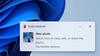 Captura de tela de recurso de notificação de fotos e capturas de tela obtidas através de celulares Android. Fonte: Microsoft