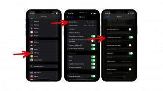 Configurar a Grade e o Nível para os vídeos no iPhone.