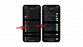 Configurar a Grade e o Nível para os vídeos no iPhone.