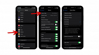 Configurar a resolução dos vídeos no iPhone.