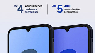 No Galaxy A15 contamos com 4 anos de atualizações do sistema operacional  e 5 anos de atualizações de segurança