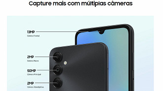 O conjunto de câmeras do Galaxy A05s ganhou um upgrade na frontal (Foto: Samsung Brasil/Divulgação)