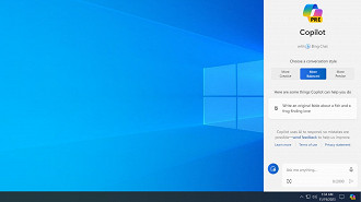 Copilot, um novo recurso implementado no Windows 11 que foi lançado no Windows 10.