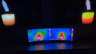 Samsung mostra que seu novo display QD-OLED de 2024 trabalha mais frio que o painel WOLED da LG (modelo de 2023). Fonte: FlatPanelsHD