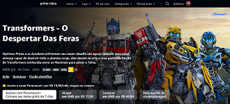 No site do Prime Video, é possível encontrar botões como esse, com a opção de ativar o teste grátis do Paramount+