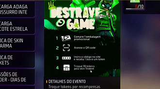 Imagens com instruções para resgatar a skin (Imagem: Free Fire Mania / Reprodução)