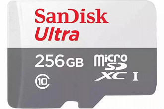 Cartão micro SD Sandisk Ultra 256GB. Fonte: Sandisk