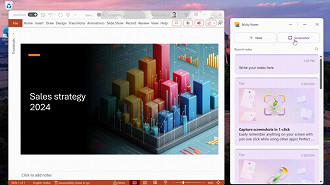 Captura de tela mostrando o funcionamento do novo aplicativo Sticky Notes no Windows 11. Fonte: Microsoft