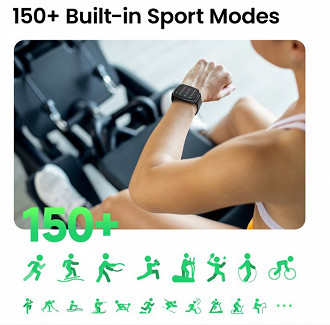 O Haylou RS5 conta com mais de 150 modos de esportes