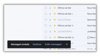 Para cancelar o envio de um email, seja rápido e clique na opção Desfazer antes que ela suma