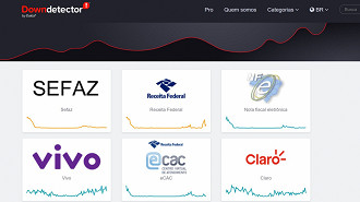 Serviços oferecidos pelo Governo do Brasil na internet estão inacessíveis com site gov fora do ar nesta quarta-feira (21). Fonte: Downdetector