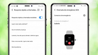 App Haylou Fun tem opções de respostas rápidas para chamadas e configuração de Chamada de Emergência SOS