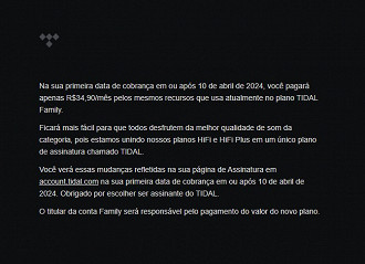 Aviso do TIDAL pro email (Imagem: Vitor Valeri/Reprodução)