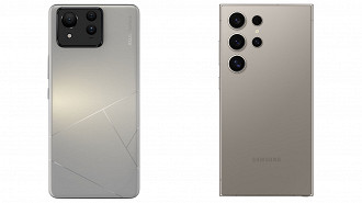 Zenfone 11 Ultra e Galaxy S24 Ultra: design e construção. Imagem: Oficina da Net