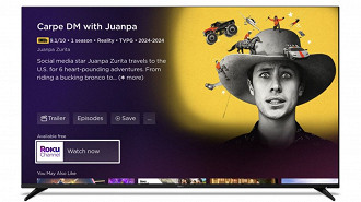 Roku TV agora exibe informações do IMDb, como notas e trailers. Imagem: Roku/Reprodução