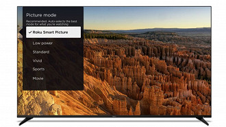 O recurso Smart Picture ajusta automaticamente as cnfigurações da tela de acordo com o conteúdo exibido. Imagem: Roku/Reprodução