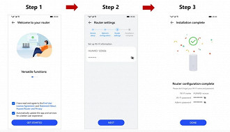 Para configurar sua rede Huawei Mesh, basta seguir esses três passos.