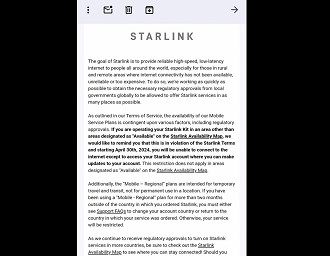 Email da Starlink; Foto: PCmag
