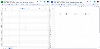 Apesar do modo escuro ativado, o Google Docs e Planilhas seguem no modo claro.