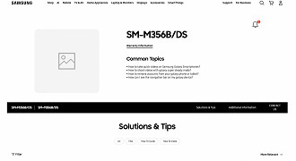 Página de suporte do Galaxy M35