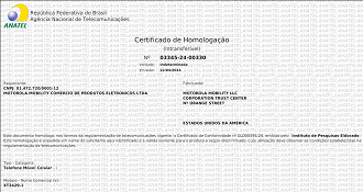 Certificado XT2429-1 da Anatel