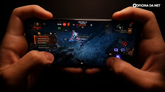O Diablo Immortal não liberou a opção de 60 frames, então a gente testou em 30 frames com tudo no mínimo. O Diablo Immortal não liberou a opção de 60 frames, então a gente testou em 30 frames com tudo no mínimo.