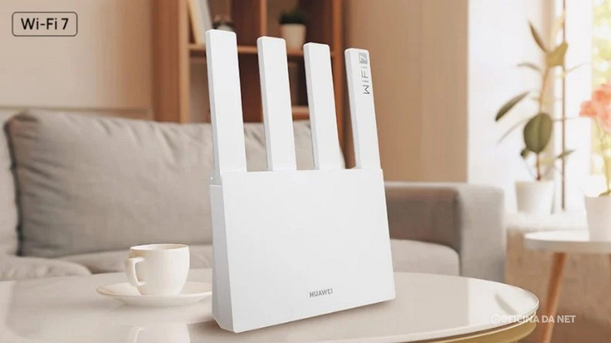 Huawei BE3 com Wi-Fi 7 de alta velocidade em promoção de Black Friday. Imagem: Oficina da Net
