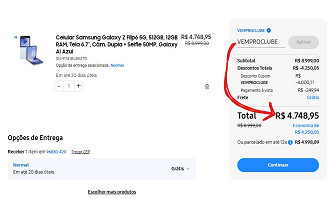 Galaxy Z Flip6 5G em oferta na Samsung, testamos o CUPOM Galaxy Z Flip6 5G em oferta na Samsung, testamos o CUPOM