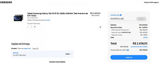 Galaxy Tab S9 FE 5G de 128GB em oferta nessa semana na Samsung! Galaxy Tab S9 FE 5G de 128GB em oferta nessa semana na Samsung!