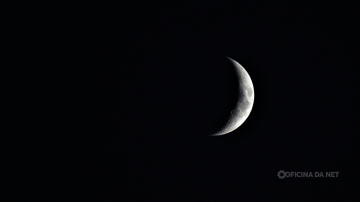Veja como está a Lua hoje. Imagem: Oficina da Net